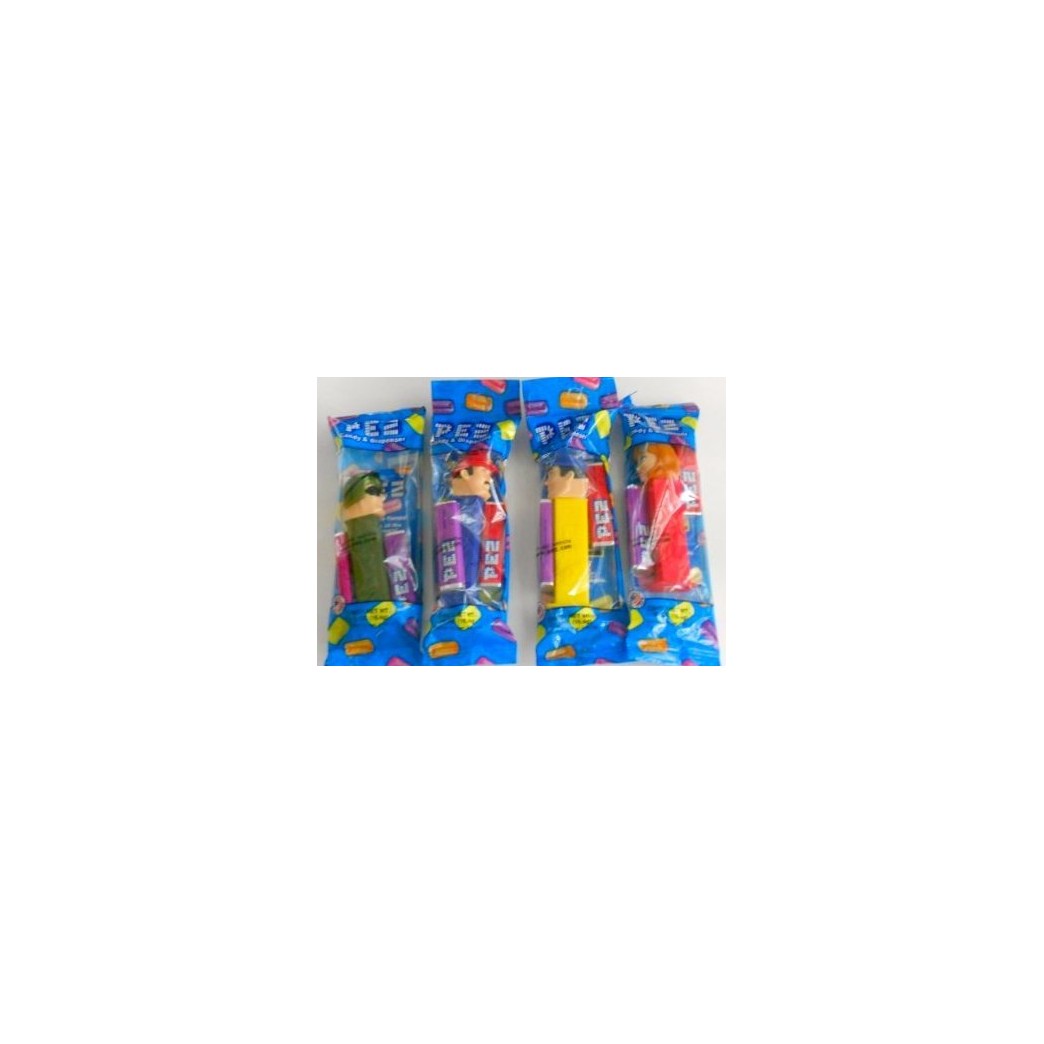Pez Heroes Collection - All 4 Heroes: Nurse & Policeman & Fireman & Army Soldier in Cello Packaging 2 Rolls of Candy Per Pack