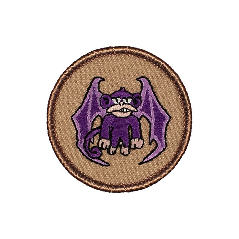 Purple Flying Monkey Patrol Patch - 2" Diameter Round Embroidered