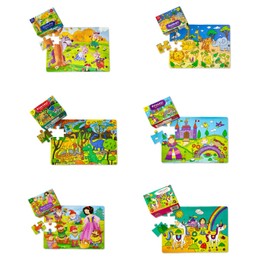 Anila's Children's Jigsaw Puzzles Set, 6 Different Designs, 25 Pieces Each, Ages 3-8 Years, 35 x 25 cm