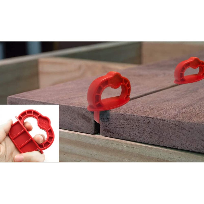 RLECS 6pcs Gap Deck Board Spacer Guide Red 1/4" Handheld