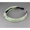 green White gingham turban knot headband plaid fabric covered band