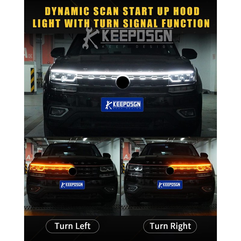 KEEPDSGN For Honda Ridgeline Car LED Hood Light Strip with