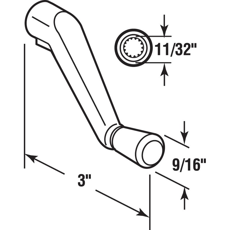 Prime-Line H 3686 11/32 In., Aluminum, Awning Operator Crank Handle