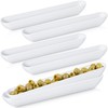 Rtteri 6 Pcs Olive Tray 13'' White Olive Plate Long