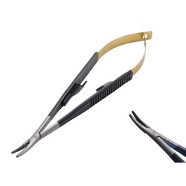 Castroviejo Micro Needle/Suture Holder Driver with Tungsten Carbide Inserts 5.5 Inches (Curved Tip)