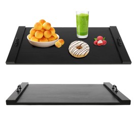 Noodle Board Stove Cover, Pine Wood Stove Top Cover for Electric & Gas Stoves, Extra Counter Space, Easy to Clean (BLACK)