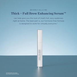 Beverly Hills MD Suero grueso y completo para cejas, fórmula de crecimiento que mejora el crecimiento para cejas visiblemente más completas y gruesas,