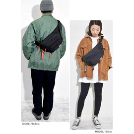 Ben Davis Women's Body Bag, Waist Pouch, Men's Wapo Fanny Pack, Large Capacity, 1.5 gal (4 L) Hip Bag, Stylish, Black x Black