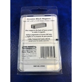 The Magnet Source Package of 2 Ceramic Magnets 3/8" x 3/8" x 1-7/8"