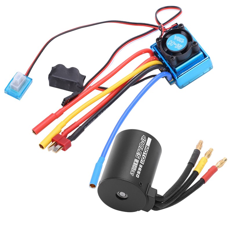 3650 2300KV+120A Durable Brushless ESC Kit Suitable for 1/10 RC