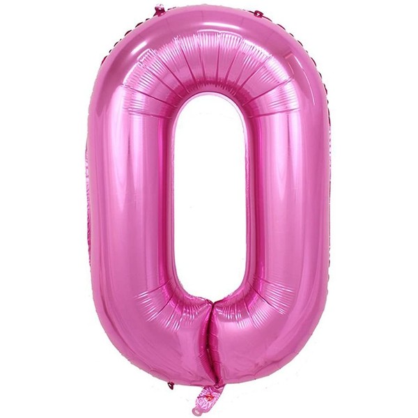 Tellpet Pink Number 0 Balloon, 40 Inch