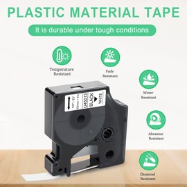 UniPlus 5X Compatible D1 12mm Label Tape Replacement for D1 45013 S0720530 Labeling Tape D1 Black on White, Work with D1 LabelManager 160 210D 360D 420P Label Maker