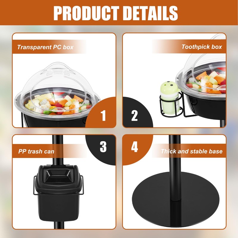 Wonderjune Sample Stand Black Metal Demo Stand Food Service Sample