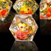 DND Dice Set,7 PCS Liquid Core Polyhedral Dice (Orange Liquid)
