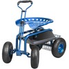 Garden Cart Rolling Workseat with Wheels, Gardening Stool for Planting,