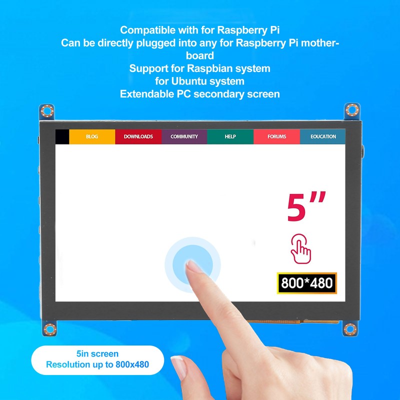 5 Inch Touchscreen Monitor for Raspberry Pi for Ubuntu 800x480