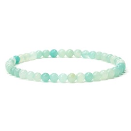 Landorilo 4 mm Stretch Bracelet Made of Real Natural Stone Beads, Healing Stone Bracelet, Yoga Bracelet for Women, Men, Lucky Bracelet, Friendship Bracelet, Replacement Beads Included, Stone, Agate