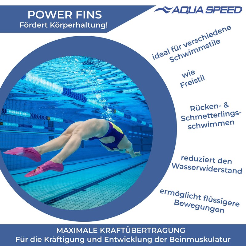 Aqua Speed Short Flippers For Adults And Children, High Tech