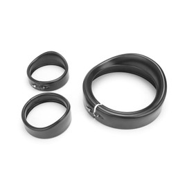 GZDLMoto Motorcycle Light Kit-Black Aluminum Round Headlight & Fog Lights Visor Trim Ring For Harley Touring Road King Street Glide Electra Glide