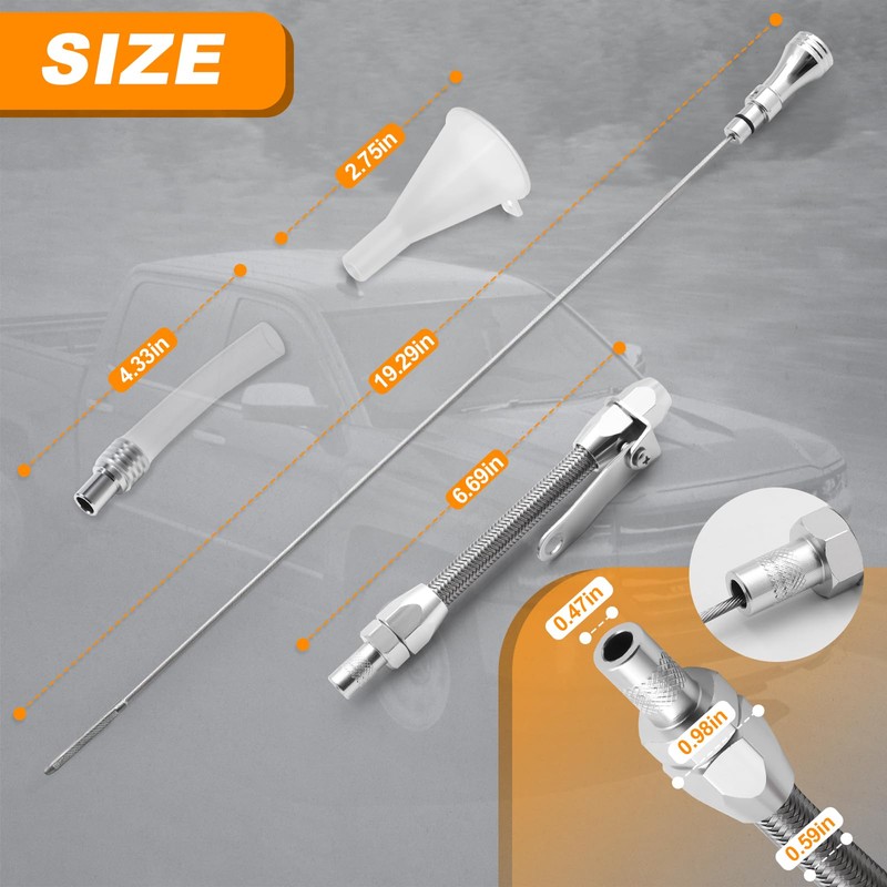 HAHAHA-Flexible Oil Dipstick Driver Side for 1955-1979 SBC Compatible with