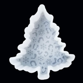 【300+ Design Optional】 Fuehbur Twinkle Christmas Tree with Snowflakes Car Freshies Silicone Mold - Air Freshie - Aroma Bead Freshener - Candle Soap Mould - Oven Safe