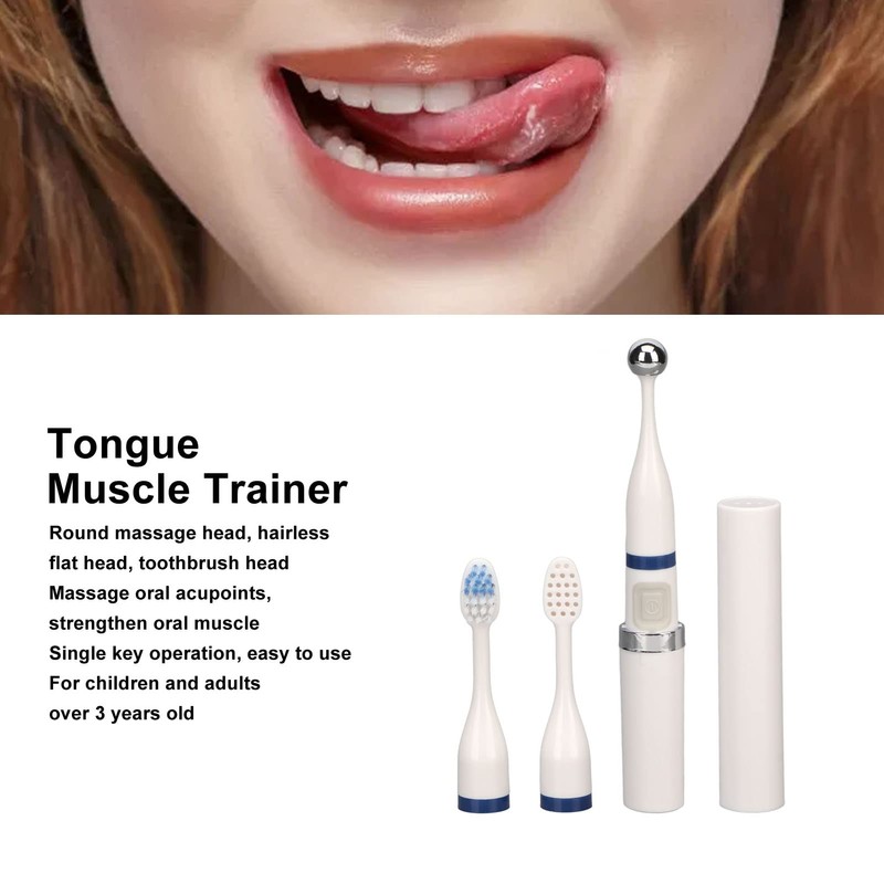 Electric Tongue Trainer, 3 Different Shapes Tongue Muscle Massager for