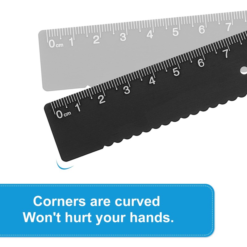 PATIKIL Triangular Ruler Set, 15cm Aluminum Metric Ruler 45°60° Triangular