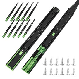 22 inch Soft Close Drawer Slides 6 Pairs Ball Bearing Full Extension Cabinet Drawer Slides 3 fold, Side Mount, 100 LB Capacity Heavy Duty Drawer Slide 22" Black