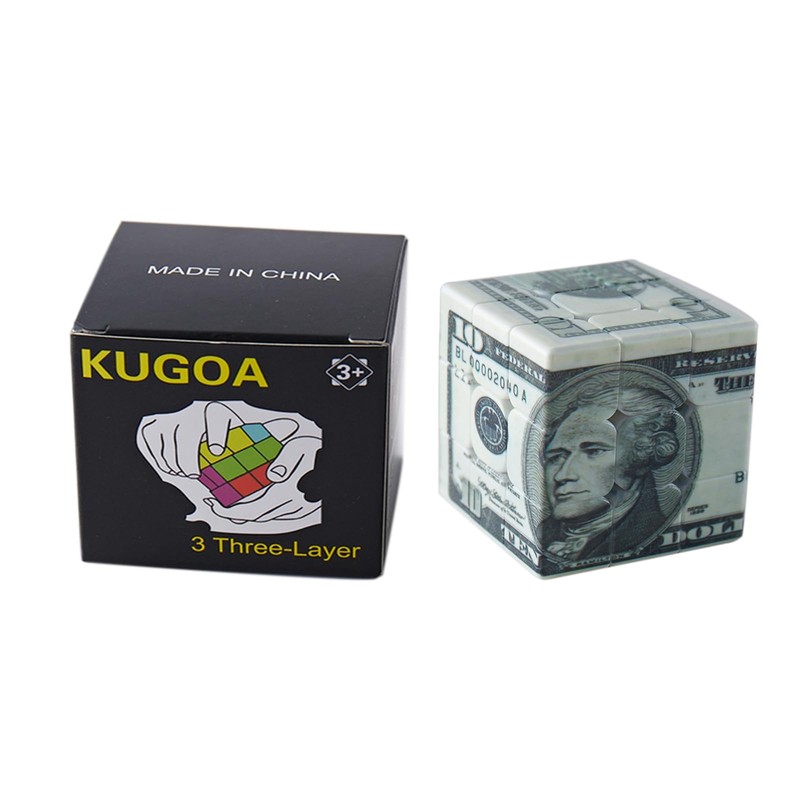 Speed Cube 3x3 Ten-Dollar Notes/Bill Back Pattern Magic Cube Puzzle,IQ