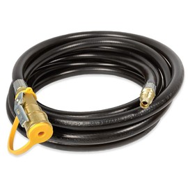Suburban 12ft Quick Connect RV Propane Hose; 12’ x ­1/4” I.D., ­1/4” Male Quick Connect x ­1/4” Female Quick Connect with Shutoff Valve