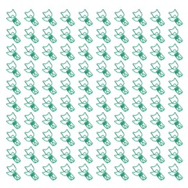 100Pcs Kitten Binder Clips Cute Animal Style Strong Clamping Hollow Out Cat Binder Clamps for Notes Papers Clothes Green