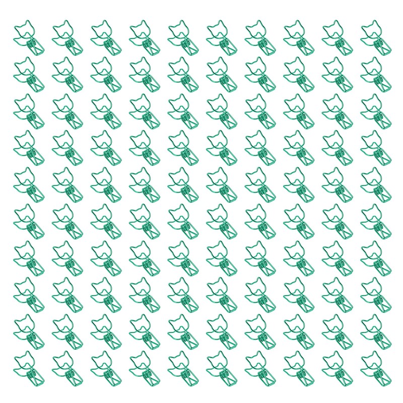 100Pcs Kitten Binder Clips Cute Animal Style Strong Clamping Hollow