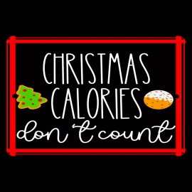 4yougifts Christmas Calories Don’t Count: Festive Red & Black Sign