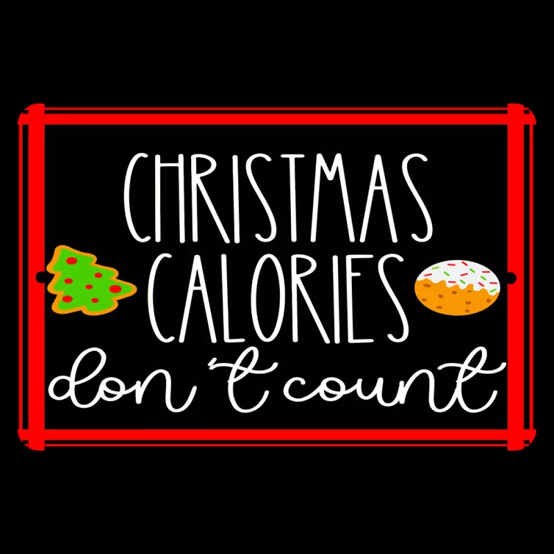 4yougifts Christmas Calories Don’t Count: Festive Red & Black Sign