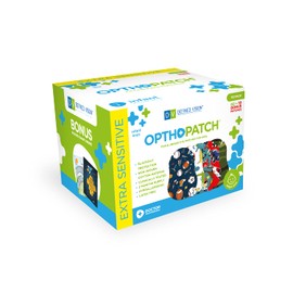 Opthopatch Eye Patches for Infants - Extra Sensitive Adhesive - Boys' Design [Series I] - 70 Count + 2 Reward Charts