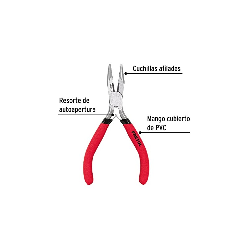 Pretul PMP-PU4, Pinza de punta y corte 5", mango de