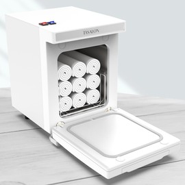 TASALON 5L Towel Warmer Hot Cabinet Box, Aluminum Inner Chamber, Removable Tray, Fast Heating for Beauty Spa Salon Massage - White