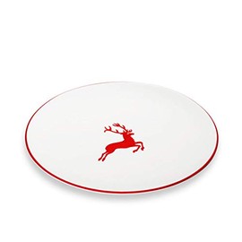 GMUNDNER KERAMIK Dinner Plate Diameter 28 cm Ruby Red Stag Handmade Austrian Ceramic