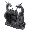 Mythical Dragon Duo Desk Clock in Metallic Look and Antique