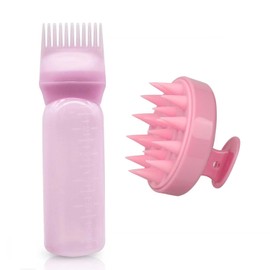 SinChic Haarfärbebürste Flasche,Kopfhaut Massagebürste + Haaröl Applikator Haarfärbemittel Pinsel Flasche Shampoo Bürste Applikator Bürstenspitze Werkzeuge Hair Oil