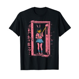 Creepy Girl Bunny Grunge Slasher Pastel Goth Anime Horror T-Shirt
