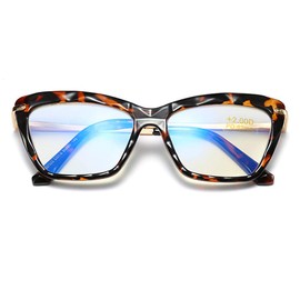 Computer Reading Glasses Blue Light Blocking Readers for Women Cat Eye Lightweight Frame Eyeglasses Anti Glare Lens (Leopard,1.0)