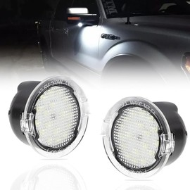 VANKUB LED Side Mirror Puddle Lights for Fo-rd F150 Explorer Edge Expedition Flex Fusion Taurus X, 6000K Mirror LED Lamps F150 Accessories, 2 PCS (White)