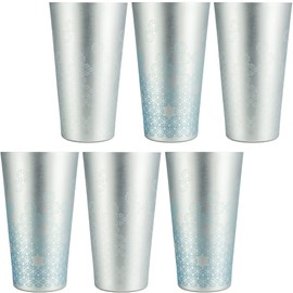 Arora Aluminum Cups for Drinks, Metal Color-Changing Silver Color Tumbler, Aluminum 30oz Cup, Set of 6