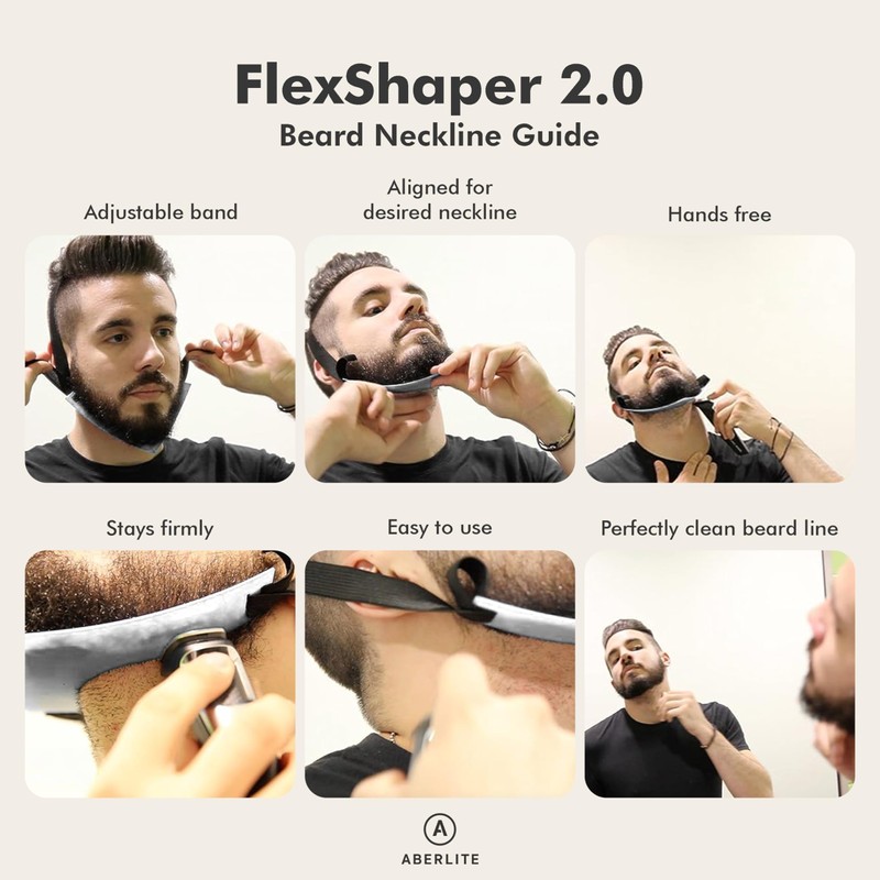 Aberlite FlexShaper 2.0 - Beard Shaper for Men - Hands-Free