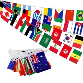 Premium Quality 190Ft 200 Countries String Flag - Vibrant International Bunting Banners Perfect for Party Decorations, Bars, Sports Clubs, School Festivals, Celebrations