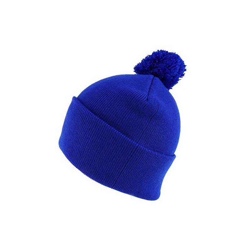 Armycrew Solid Pom Pom Winter Soft and Stretch Knit Beanie