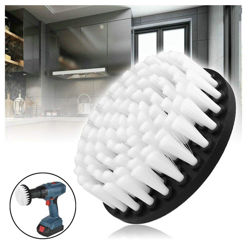 Wixine 1Pcs 5" White Drill Brush Attachment for Cleaning Carpet