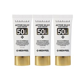 메디필 엑티브 실키 선크림 SPF50+ PA+++, 50ml, 3개 Medifil Active Silky Sun Cream SPF50+ PA+++, 50ml, Pack of 3