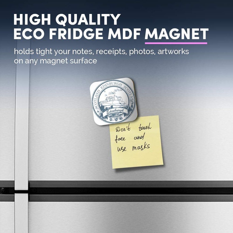 1 x Square MDF Fridge Magnet - Amazing Edinburgh Scotland